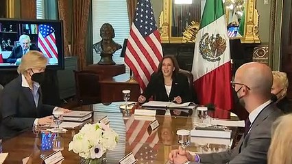 Harris y López Obrador prometen cooperar para resolver crisis en la frontera