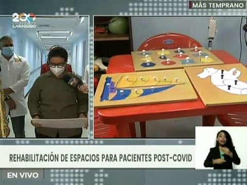 Inspeccionan activación de la Sala de Rehabilitación de pacientes Post-COVID en el CDI de la UBV