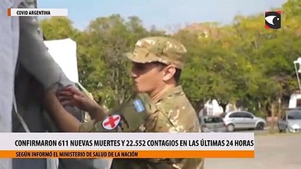 Confirmaron 611 nuevas muertes y 22.552 contagios en las últimas 24 horas