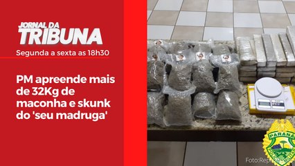 PM apreende mais de 32Kg de maconha e skunk do 'seu madruga'