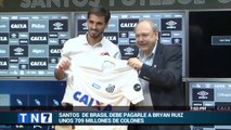 santos de Brasil debe pagarle a bryan Ruiz unos 709 millones de colones