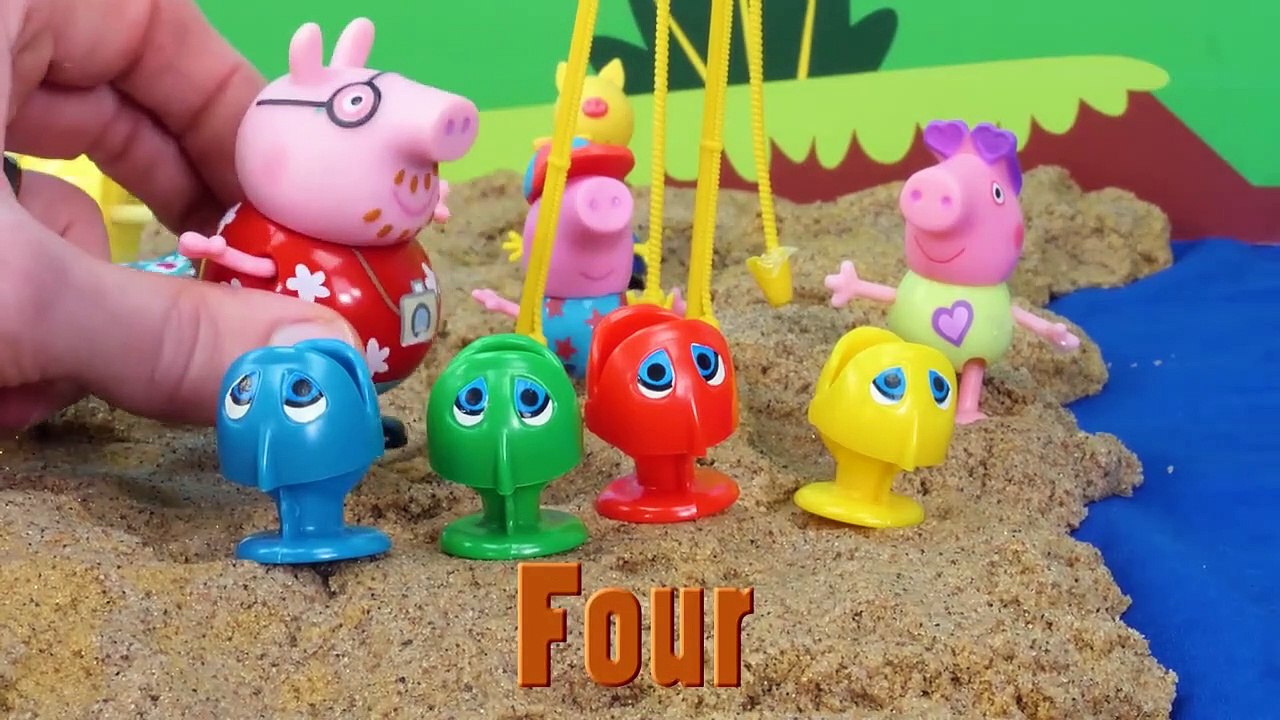Peppa Pig At The Beach Finds Dinosaur Fossils Toy Learning Video For Kids!