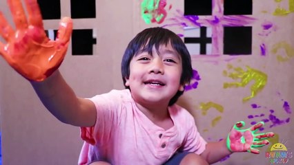 Ryan Diy Box Fort House Painting And Building With Daddy!!!