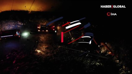 Kocaeli'de korkutan yangın: 30 dönümlük atık sahası alevlere teslim oldu