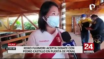 Keiko Fujimori aceptó propuesta de Castillo para debatir en la puerta del penal