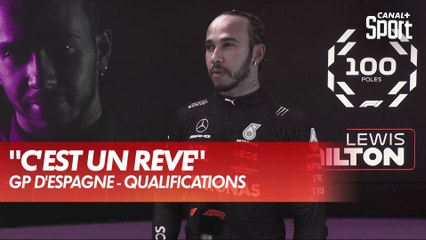 La réaction de Lewis Hamilton après sa 100ème pole - GP d'Espagne