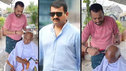 Corona Effect, తండ్రికి క్షవరం చేసిన Bandla Ganesh || Filmibeat Telugu