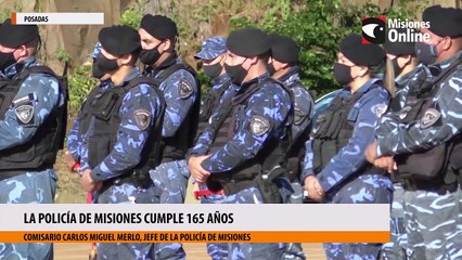 Comisario Carlos Miguel Merlo en el aniversario n°165 de la policía de Misiones