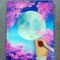 10 Super Easy Painting Ideas For Beginners - Moonlight Cherry Blossom Painting Ideas