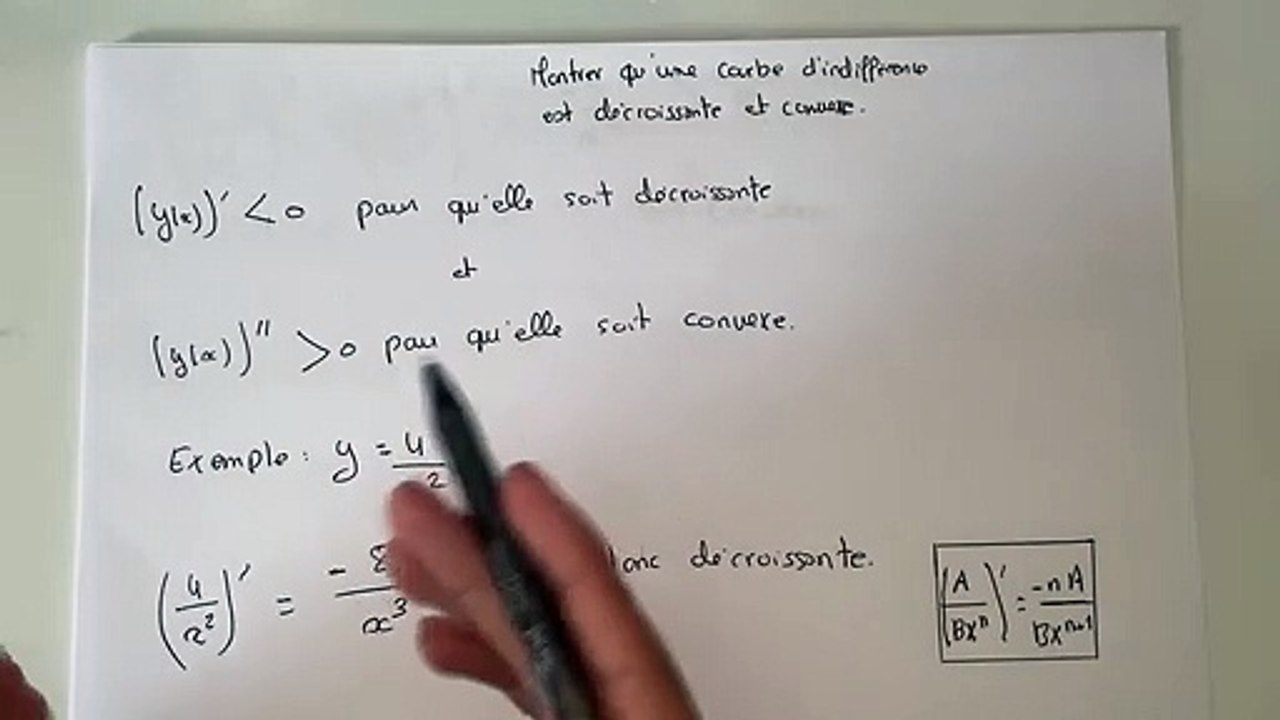 Démontrer qu’une courbe d’indifférence est décroissante et convexe - Microéconomie S1
