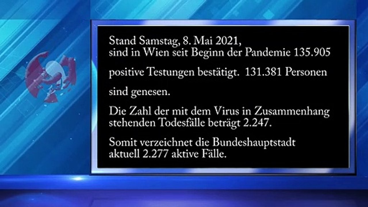 Wien Cornona Kennzahlen Sonntag, 9. Mai 2021