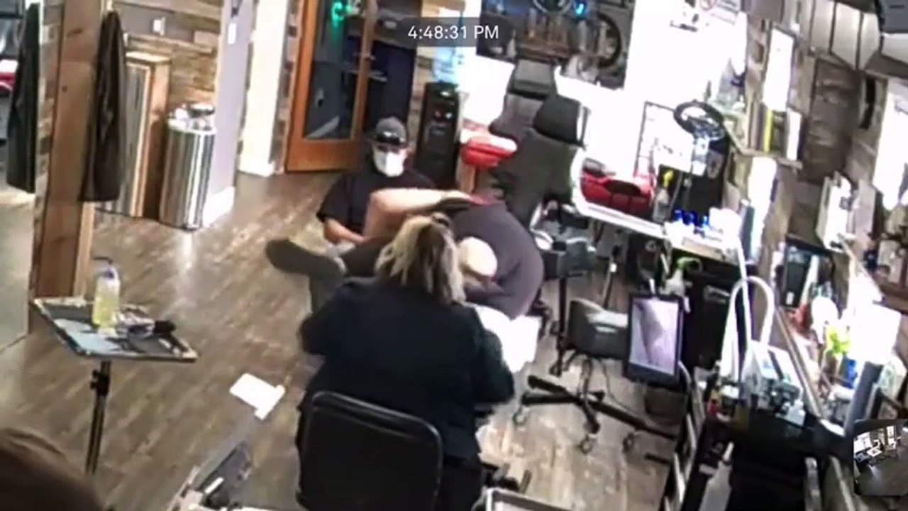 Lady Tumbles to the Floor as Tattoo Table Colla...