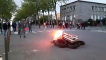 Devant la sous-préfecture de Lorient avec les salariés de la Fonderie de Bretagne