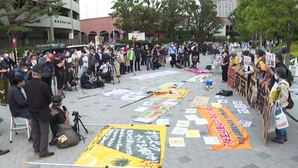 Tokyo: manifestation anti-JO en marge de la compétition test d'athlétisme