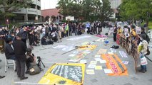 Tokyo: manifestation anti-JO en marge de la compétition test d'athlétisme