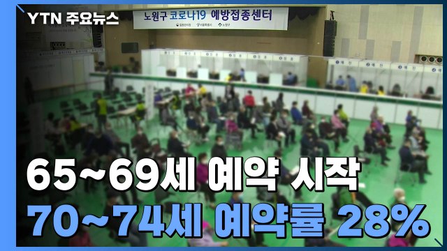 오늘부터 만65∼69살 접종 예약...70∼74살 사전 예약률 28% / YTN