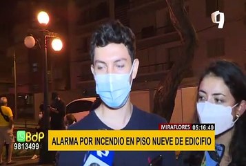 Miraflores: alarma por incendio en piso nueve de edificio