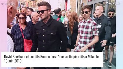 Romeo Beckham taquiné par son père David pour son nouveau look