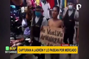 Huaral: capturan a ladrón y lo pasean por mercado por amenazar con cuchillo