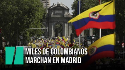 Miles de colombianos residentes en Madrid protestan contra el Gobierno de Iván Duque