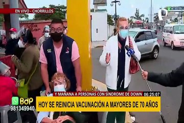 COVID-19: continúa vacunación de mayores de 70 y segunda dosis para personas de 80 a más