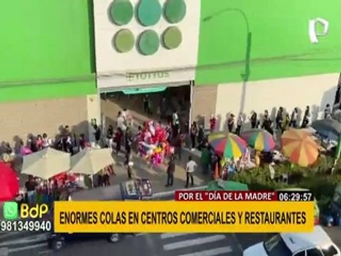 Largas colas en restaurantes y supermercados durante el Día de la Madre