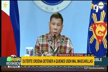Gobierno de Filipinas ordenó detener a quienes usen de manera incorrecta las mascarillas
