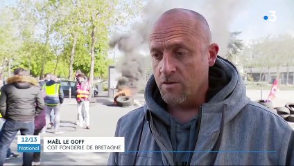 Morbihan : les salariés de la Fonderie de Bretagne manifestent contre la mise en vente de leur usine