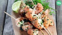 Brochettes de langoustines