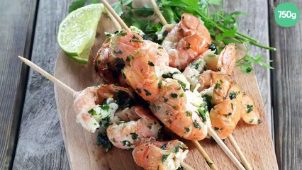 Brochettes de langoustines