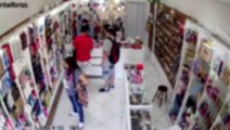 Câmera de segurança registra furto em loja no Centro de Cascavel; ouça o relato da proprietária