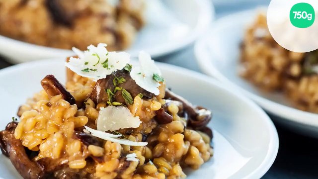 Risotto aux cèpes et copeaux de parmesan