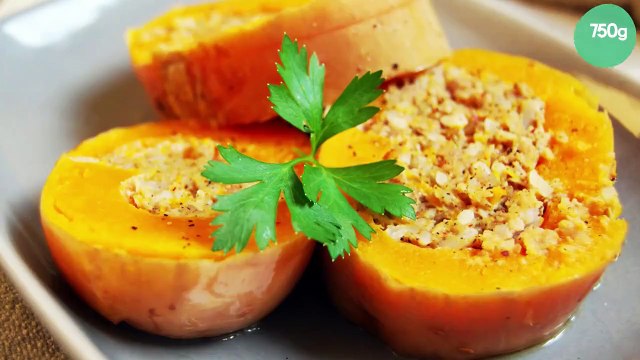 Courge butternut farcie au veau épicé