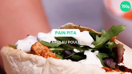 Pain pita farci au poulet