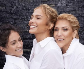 Jennifer Lopez Twinned with Her Mom and Daughter in Matching White Button-Downs