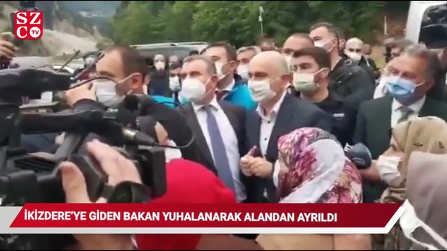 İkizdere'ye giden bakan köylülerin tepkisiyle karşılaştı, yuhalanarak alandan ayrıldı