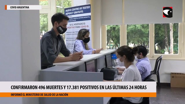 Confirmaron 496 muertes y 17.381 positivos en las últimas 24 horas