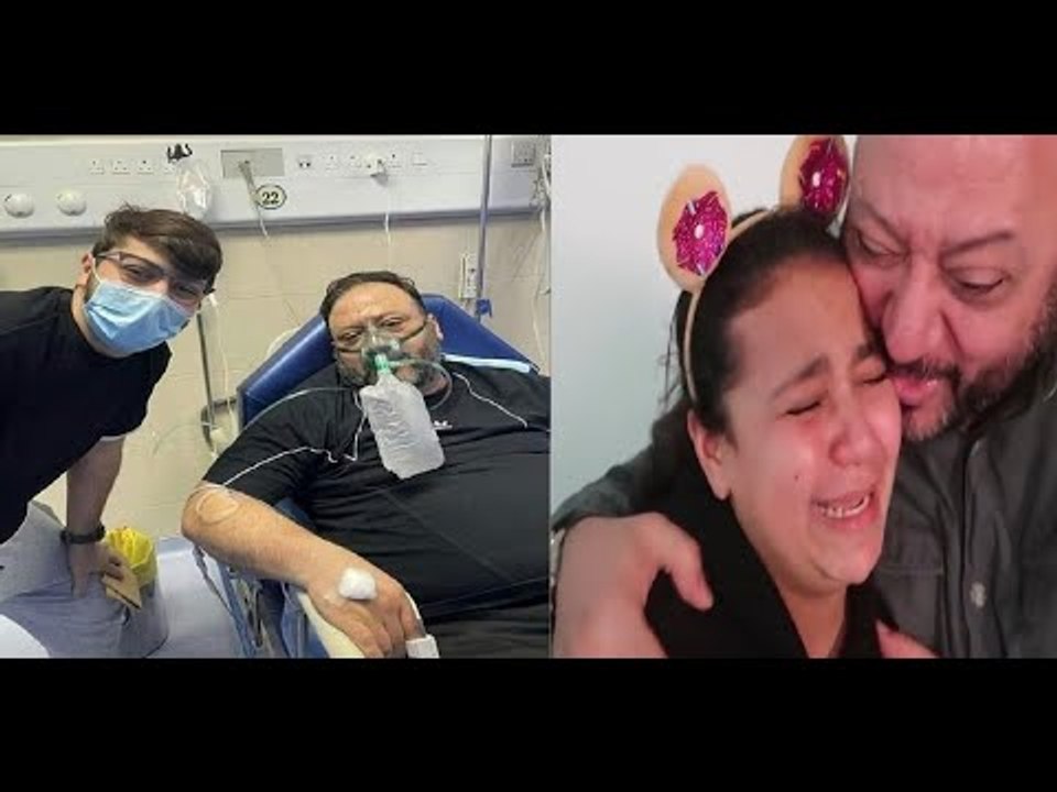 جنى مقداد ابنة خالد مقداد تبكي بشكل هستيري أمام العناية المركزة بعد رؤية والدها على سرير المرض!!