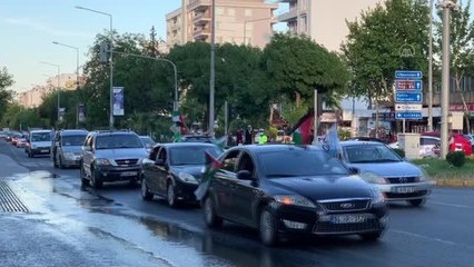 İsrail'in Filistinlilere saldırıları konvoy oluşturularak protesto edildi