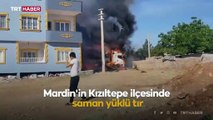 Yanan tır küle döndü, şoför yanmaktan son anda kurtarıldı