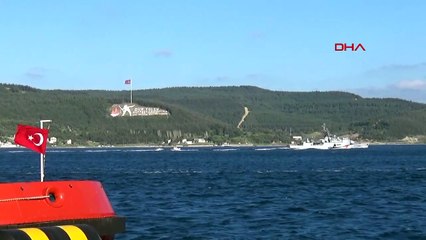 Fransız savaş gemisi, Çanakkale Boğazı'ndan geçti