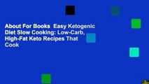 About For Books  Easy Ketogenic Diet Slow Cooking: Low-Carb, High-Fat Keto Recipes That Cook