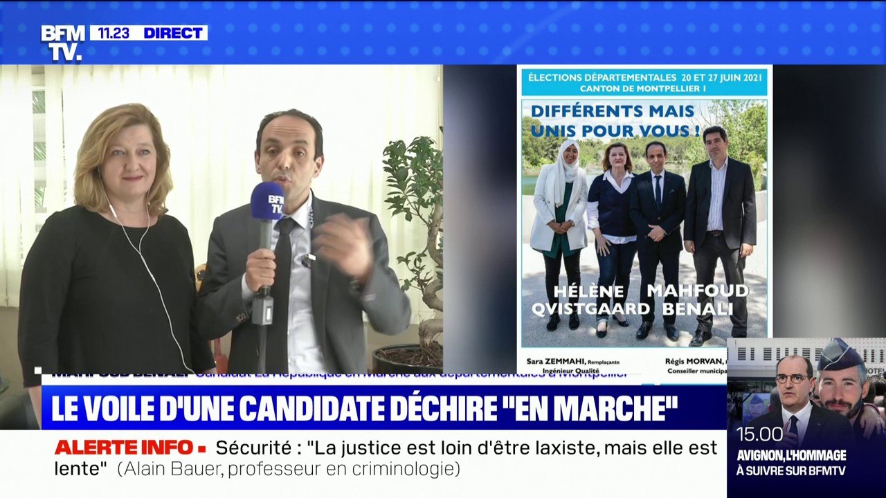 Mahfoud Benali (LaREM) réagit à la polémique sur le port du voile d'une candidate: "Moi je vois des compétences, je ne vois pas ce qu'elle porte"