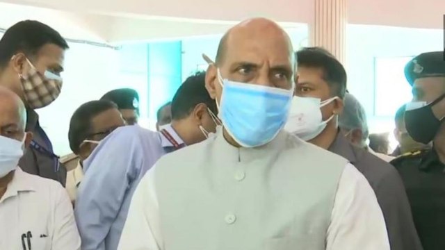 Defence Minister visit COVID-19 hospital set up By DRDO