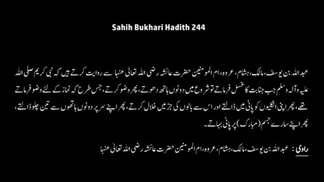 Watch *Hadith 244 Sahih Bukhari*
