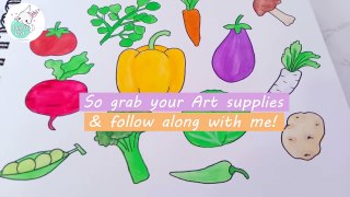 How To Draw 13 Vegetables Easy - Drawing And Coloring Veggies For Beginners