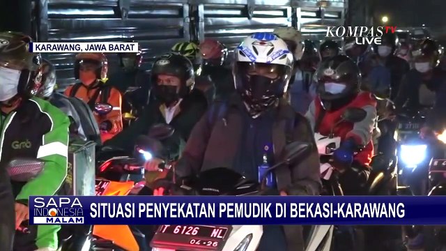 Situasi Terkini Penyekatan Ribuan Pemudik di Perbatasan Bekasi-Karawang