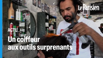 Au chalumeau ou au hachoir, ce coiffeur pakistanais propose des coupes étonnantes
