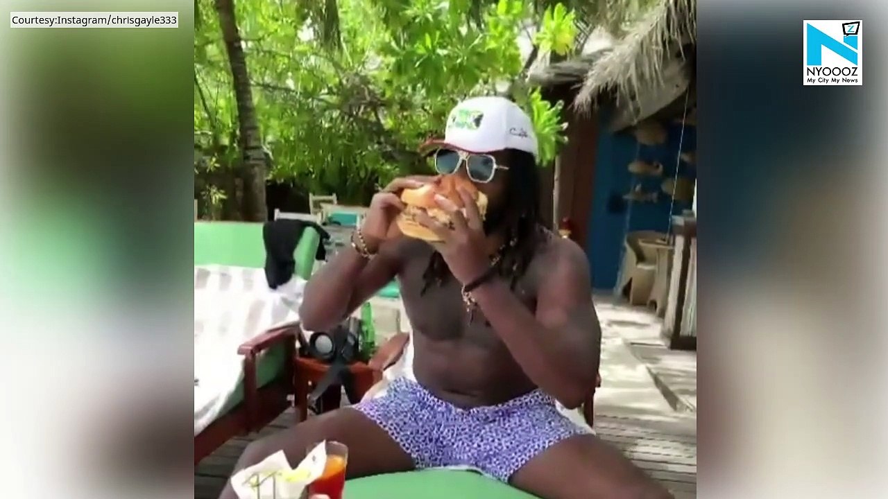 Chris Gayle enjoys biggest burger of his life during Maldives vacation
