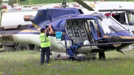 Yüksek gerilim hattında helikopter ile temizlik